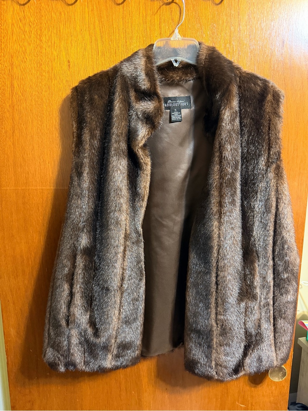 Fabulous Furs Rich Brown Faux Fur Coat